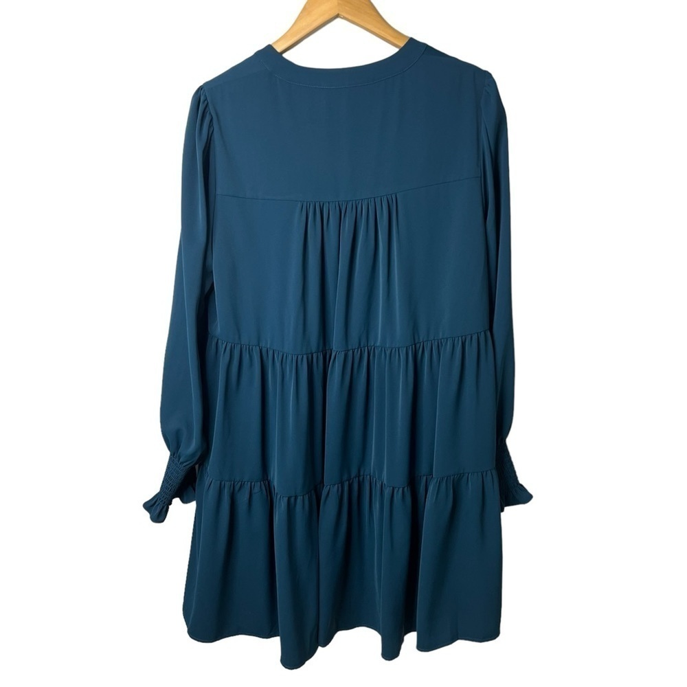 O.P.T. Evereve Bay Dress Teal Size XL V Neck Tiered Dress - Picture 5 of 9
